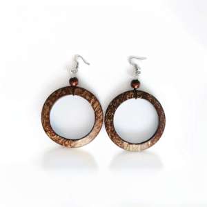 African Circle Brown Earrings