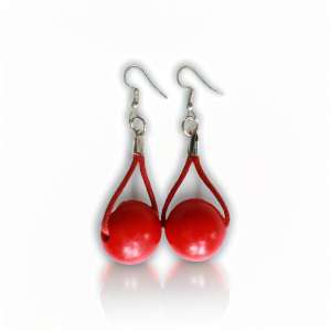 Laposh African Red Earrings