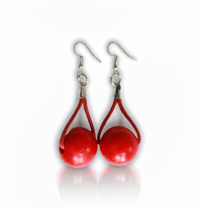 Laposh African Red Earrings